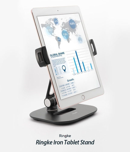 Imagen 2 de 10 de Soporte iPad Tablet Celu Iron Ringke Giratorio 360° Premium