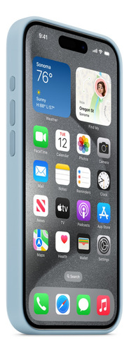 Apple iPhone 15 Pro Silicone Case With Magsafe Light Blue