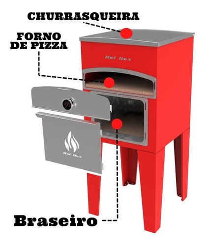 Forno De Pizza A Lenha E Churrasqueira 2 Em 1 Hotbox