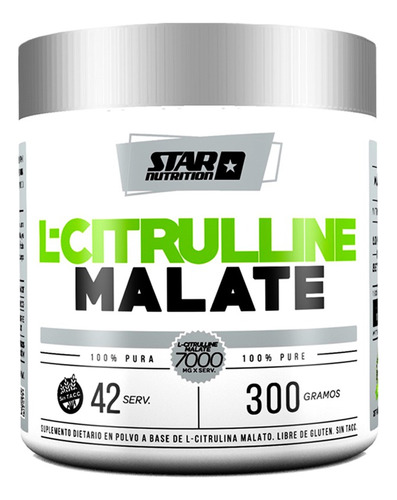 L-citrulline 300 Gr Star Nutrition Citrulina Malato Pre Entreno Oxido Nitrico