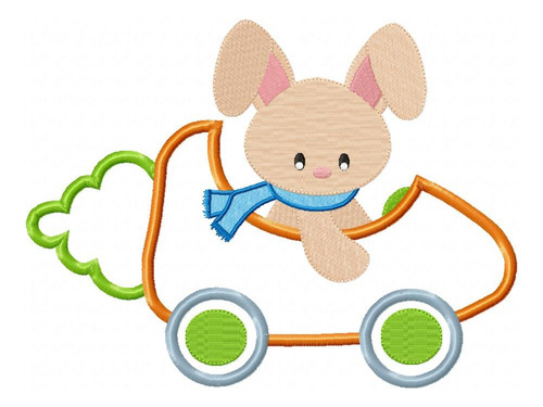 Matriz Para Bordado Maquina Conejo Pascua Auto Zanahoria 764