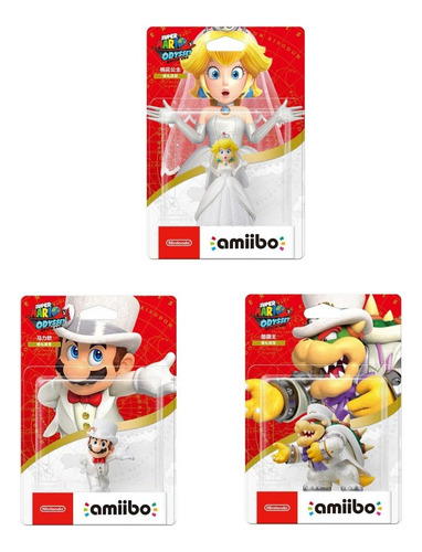 Paquete De 3 Bodas Amiibo Super Mario Odyssey 2