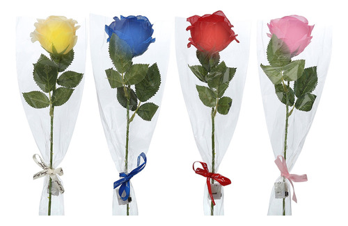 / Iluminación Led De Rosa Artificial Rose Flowers
