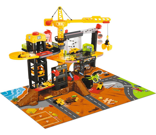 Dickie Toys Juego De Construcción Con 4 Coches Fundidos A Pr