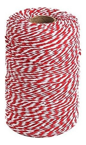 Tenn Well Red And White Twine, 656 Feet 200m Cotton Bakers 