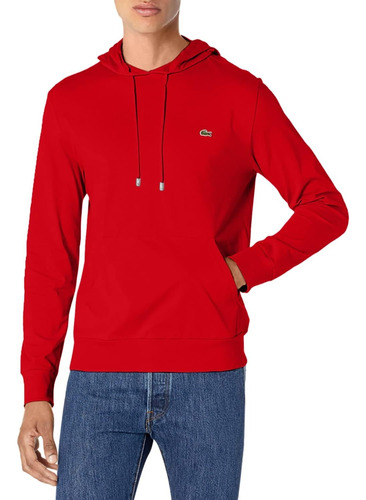 Sudadera Lacoste Hombre Manga Rojo Casual Larga Th9349-51