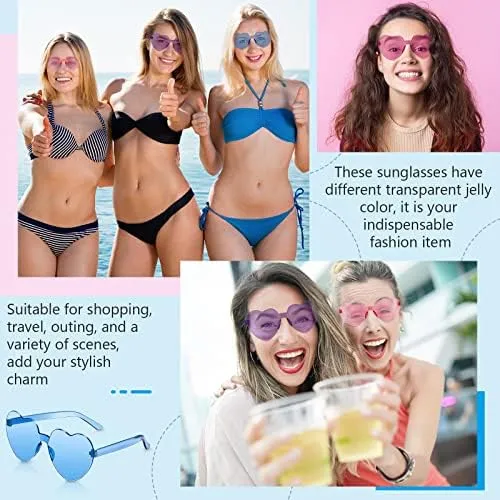 48 Pares De Gafas De Sol De Corazón Gafas Sin Marco En Forma