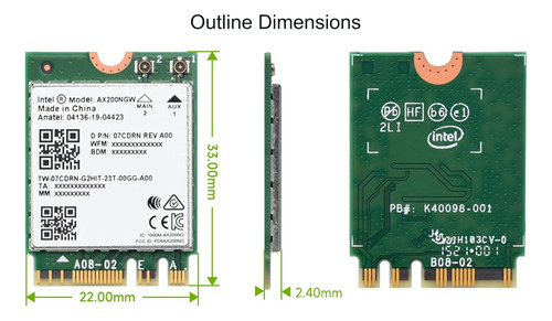 Wireless Ax200 Nic, Gigabit Wi-fi 6 De Doble Banda, 802.1...