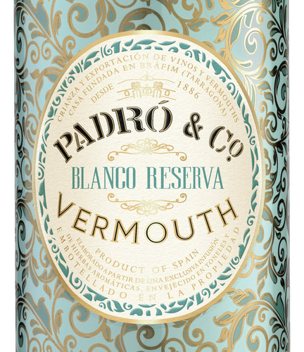 Vermouth Padro & Co Blanco Reserva España Pack X3