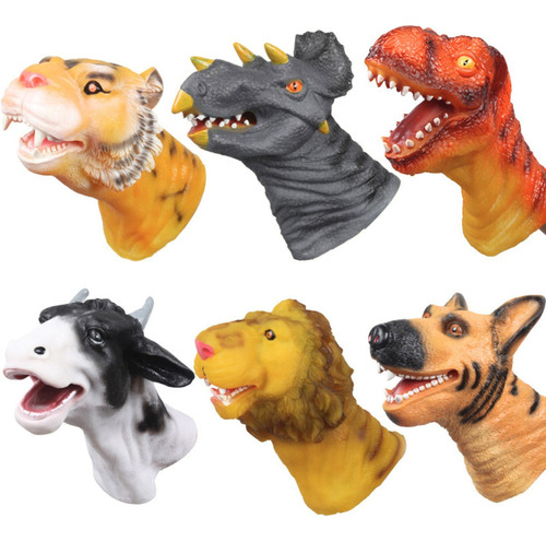 Titeres De Animales Y Dinos Cabezas De Goma Para Mano 