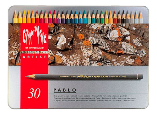 Kit Estojo Lápis Caran D'ache Pablo 30 Cores Ref: 666330
