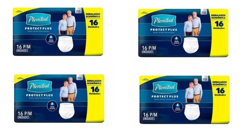 Fraldas Plenitud Plus P M Kit 64 Roupa Intima