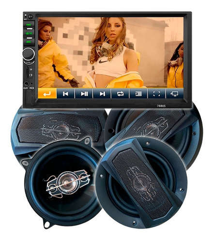 Imagen 2 de 4 de Combo Estéreo Pantalla Dvd 7880s + Parlantes 5 PuLG + 6 PuLG