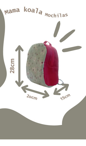 Mochila Infantil Reforzada 30cm Con Bolsillo Interno Agua Fucsia Llamita