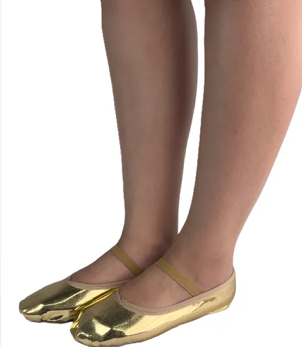 Sapatilha Ballet Sintética Ouro Infantil
