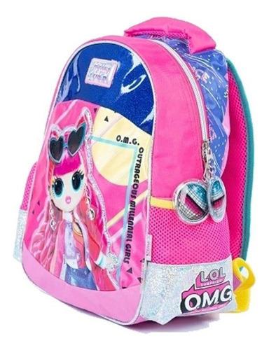 Mochila Lol Omg Metallic Espalda Wabro Color Rosa