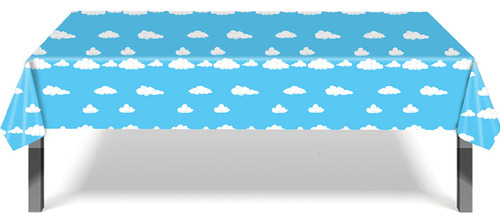 Navidad Mantel Con Dibujos Animados De Cielo Azul Y Nubes