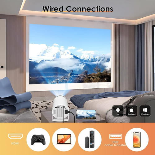 Proyector Profesional 4k Android 8000lm Led 1080p Hy300 Pro Blanco
