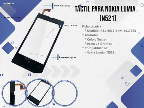 Imagen 4 de 4 de Táctil Nokia Lumia (n521)