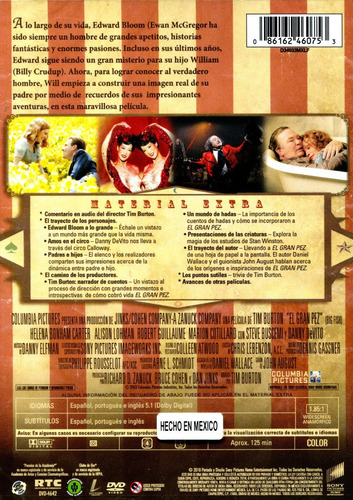Dvd El Gran Pez ( Big Fish ) 2003 - Tim Burton / Ewan Mcgreg