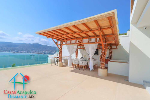 Cad Casa Punta Arena. Terraza Con Vista Espectacular A La Bahía De Acapulco, Alberca Con Fuente Y Jacuzzi