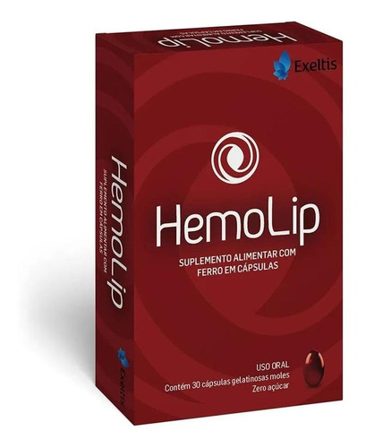 Suplemento Alimentar Hemolip 30 Cápsulas Zero Açúcar Sabor Sem sabor