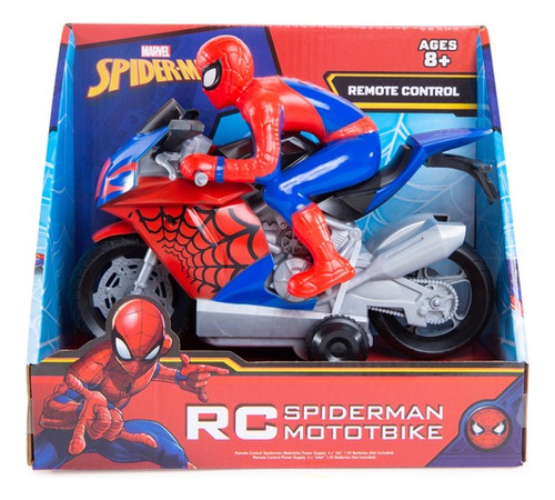 Spiderman Hombre Araña Motocicleta Control Remoto Marvel Color Peter Parker