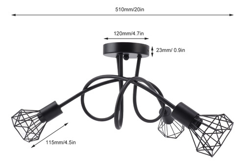 Moderno Colgante Led Minimalista En Forma De Jaula De Hierro