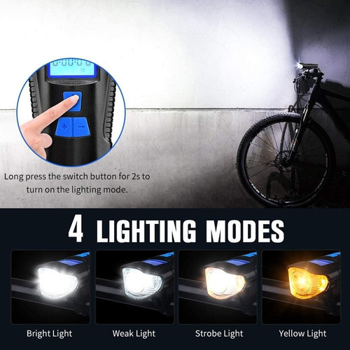 Juego De Luces De Bicicleta Led Luz De Bicicleta Recargable