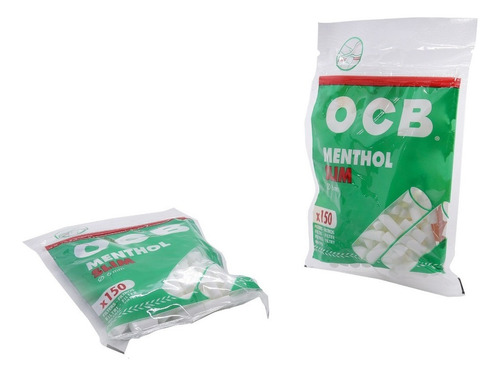Filtro Ocb Menthol Slim 6mm Display Com 10 Pacotes Sabor Mentolado