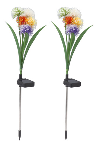 Juego De 2 Estacas Solares Para Flores, Ip65, Impermeables,