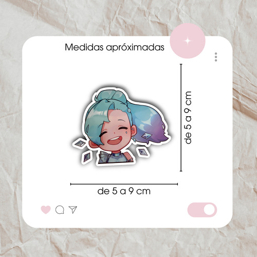 Sticker Calco Lol Seraphine Kda Diseño Exclusivo Y Único X10