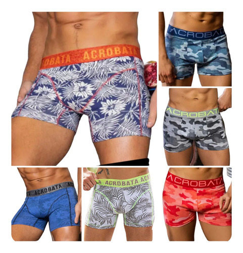 Pack X2 Boxer Acrobata Algodon/lycra Estampados Hombre S-xxl