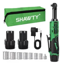 Comprar Llave De Trinquete Electrica SHAWTY, 12V Matraca Electrica Impacto Eléctrica Inalámbrica, 3\u002F8 Carraca Eléctrica, 46N.m 400RPM, 2Ah Batería*2, 7 Vasos y LED, Con Bolsa De Transporte