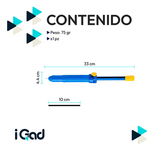 Pistola De Aspiración Manual Igad Extractor De Soldadura Con Fuerte Succión Herramienta Para Reparación Desoldadora Color Azul Y Amarillo