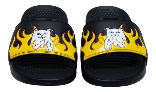 Ripndip Lord Nermal Black & Red Flame Sandals Rip N Dip