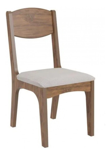 Cadeira Dalla Costa 25mm Assento Estofado Ca12 Cor da estrutura da cadeira Marrom-claro Cor do assento Bege