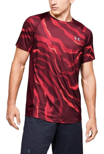 Playera Manga Corta Under Armour Caballeros Vino 1353134-61