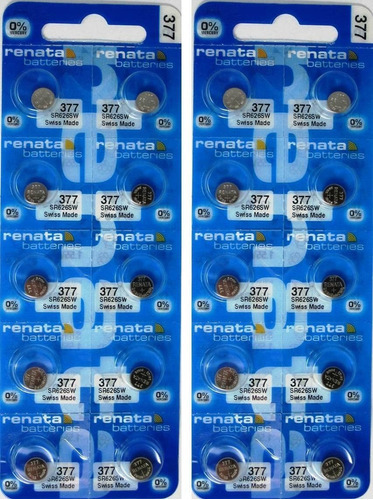 Renata Batteries 377 - Bateria Para Reloj  20 Unidades 