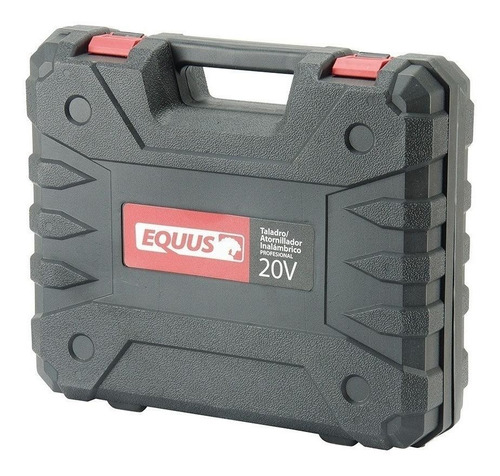 Imagen 3 de 3 de Taladro percutor atornillador inalámbrico de 10mm Equus 1009FT 20V + accesorios con maletín de transporte 220V