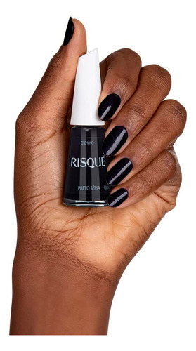 Esmalte Cremoso Para Unhas Preto Sépia Risqué 8ml