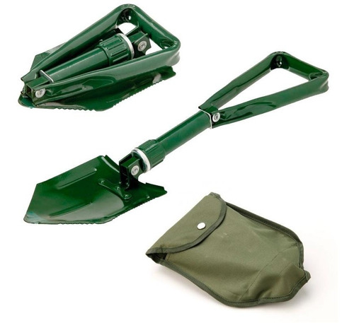 Pala Plegable Camping Serrucho Verde 1 Kg 20x15cm Con Funda