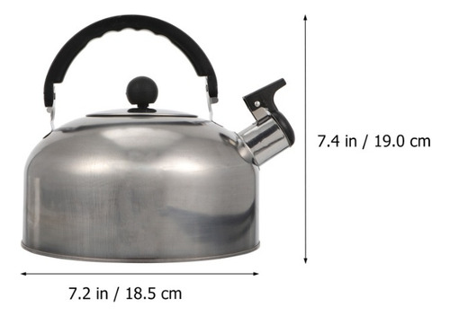 Tetera Con Silbato Acero Inoxidable 3 Litros , Color Metal