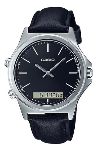 Reloj Casio Hombre Mtp-vc01l-1e Analo-digi Malla Cuero Ø40mm