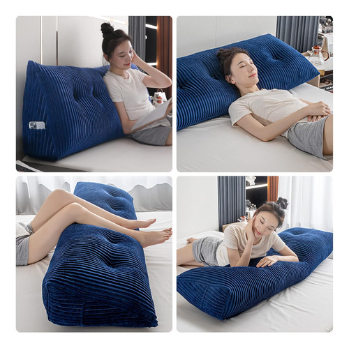 Gran Cabecero Triangular Cuña Almohada De Lectura Resp...