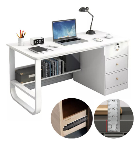 Escritorio De Oficina Para Computadora Con Cajón De Madera