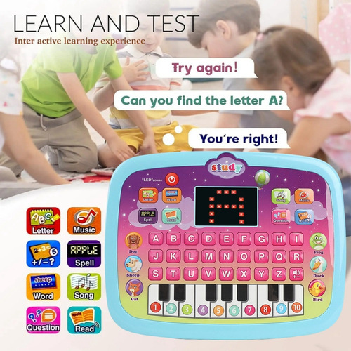D Tableta De Juguete For Niños Con Pantalla Led