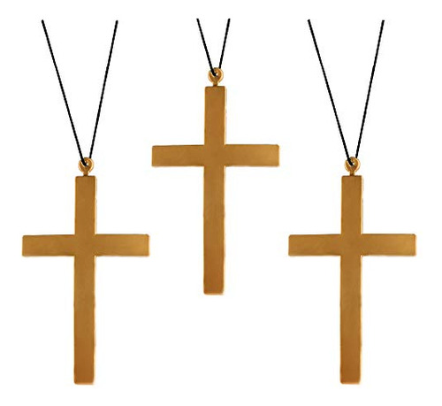 3 Piezas Big Cross Monk Collar De Halloween Oro De 1kkkx