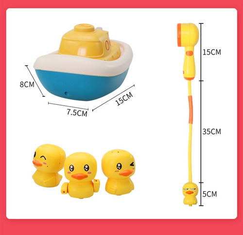 Imagen 4 de 9 de Cabezal De Ducha Con Bomba De Pato Eléctrico Para Niños