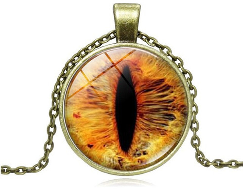 Collar De Ojos De Gato Rojos Para Mujer Y Hombre,  5-bronze